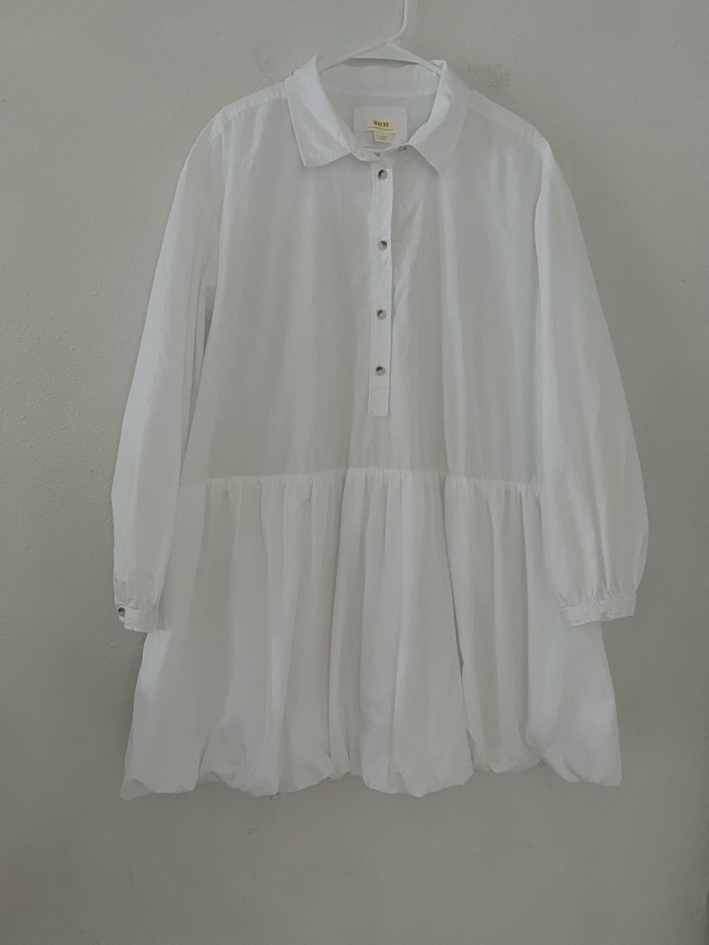 Maeve White Button-Front Smock Dress for Womens